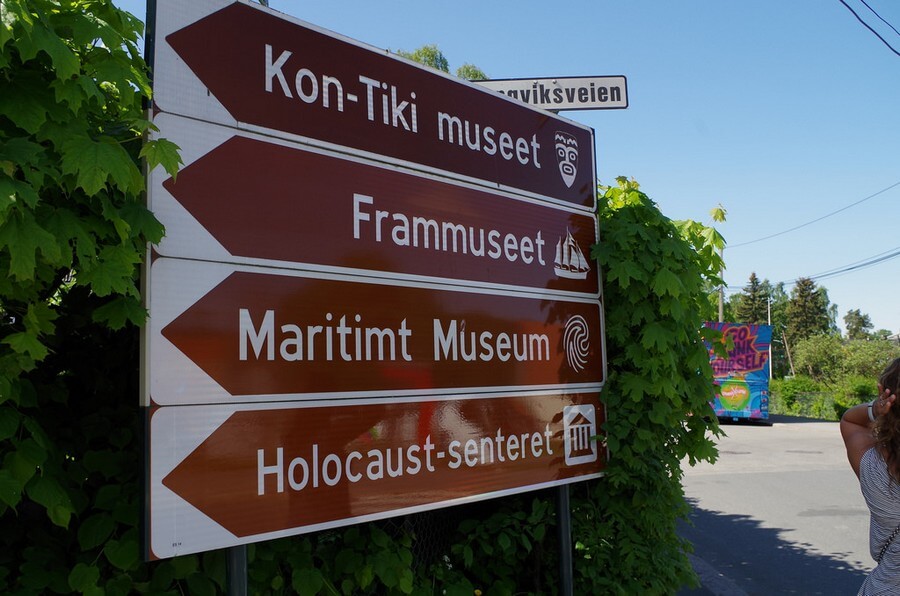 Фото: Дорожный указатель как добраться до музеев в Осло