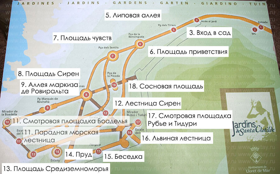 Фото: Схема садов Святой Клотильды, Испания