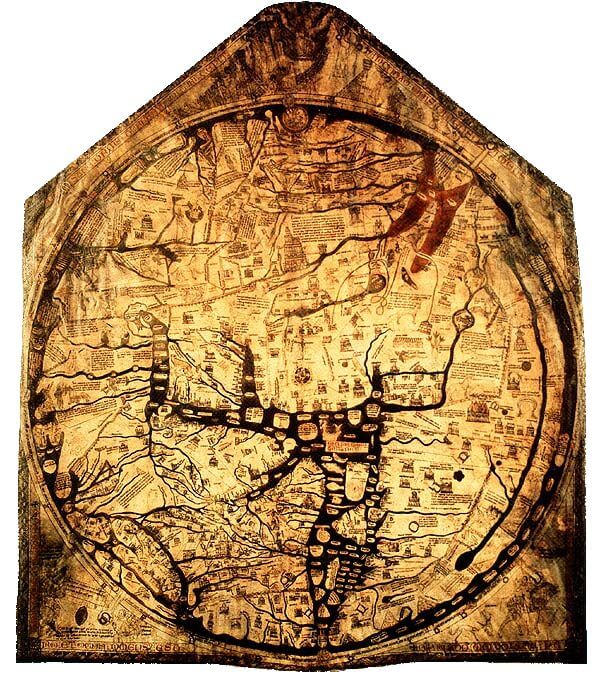 Фото: Херефордская карта мира (Mappa Mundi)